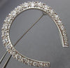 ANTIQUE LARGE 1.67CT DIAMOND PLATINUM 3D PAVE LUCKY HORSESHOE PIN BROOCH #21886