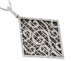 ESTATE 2.40CT WHITE & CHOCOLATE FANCY DIAMOND 14KT WHITE GOLD 3D SWIRL PENDANT