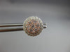 ESTATE LARGE 1.54CT WHITE & PINK DIAMOND 14KT WHITE & ROSE GOLD 3D HALO EARRINGS