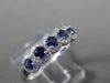 ESTATE .60CT DIAMOND & AAA SAPPHIRE 14KT WHITE GOLD 3D 5 STONE ANNIVERSARY RING