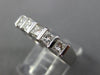 ESTATE .65CT DIAMOND 14KT WHITE GOLD 3D 5 STONE WEDDING ANNIVERSARY RING #1210