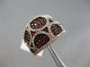 ESTATE 1.78CT DIAMOND & AAA RED SAPPHIRE 18KT ROSE GOLD 3D SEMI CIRCLE FUN RING