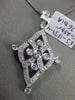 ESTATE LARGE 1.05CT DIAMOND 18KT WHITE GOLD 3D FILIGREE ETOILE FLOATING PENDANT