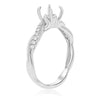 ESTATE .13CT DIAMOND 14KT WHITE GOLD 4 PRONG INFINITY SEMI MOUNT ENGAGEMENT RING