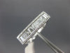 ESTATE .15CT ROUND & BAGUETTE DIAMOND 14KT WHITE GOLD 3D RECTANGULAR BAR RING
