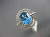 ESTATE 3.44CT DIAMOND & AAA BLUE TOPAZ 14K WHITE GOLD OVAL HALO ENGAGEMENT RING