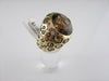 ESTATE WIDE 21.09CT DIAMOND & AAA EXTRA FACET SMOKY TOPAZ 14KT YELLOW GOLD RING
