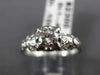 ANTIQUE .50CT OLD MINE DIAMOND 14KT WHITE GOLD FISHTAIL ENGAGEMENT RING #23339