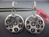 ESTATE LARGE .41CT DIAMOND 18KT WHITE GOLD CIRCULAR CHANDELIER HANGING EARRINGS