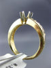 ESTATE .33CT DIAMOND 14K YELLOW GOLD 3D SEMI ETERNITY SEMI MOUNT ENGAGEMENT RING