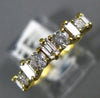 ESTATE .86CT ROUND & BAGUETTE DIAMOND 14KT YELLOW GOLD ANNIVERSARY RING #18188