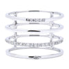 ESTATE .15CT DIAMOND 18KT WHITE GOLD 3D CLASSIC MULTI ROW SEMI ETERNITY FUN RING