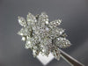 ESTATE EXTRA LARGE 4.28CT DIAMOND 14KT WHITE GOLD 3D FLOWER MULTI LEAF FUN RING