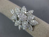 ESTATE EXTRA LARGE 4.28CT DIAMOND 14KT WHITE GOLD 3D FLOWER MULTI LEAF FUN RING