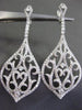 ESTATE LARGE 2.53CT DIAMOND 18K WHITE GOLD 3D FILIGREE HANGING FLOATING EARRINGS