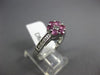 ESTATE .84CT DIAMOND & AAA PINK SAPPHIRE 14K WHITE GOLD FLOWER CLUSTER LOVE RING