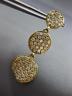 ESTATE LARGE 1.50CT DIAMOND 14KT YELLOW GOLD 3D CLUSTER JOURNEY HANGING EARRINGS