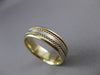 ESTATE 14KT WHITE & YELLOW GOLD HANDCRAFTED ROPE WEDDING BAND RING 6mm #23188