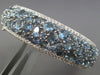 WIDE 20.44CT DIAMOND & AAA AQUAMARINE 18K WHITE GOLD 3D MULTI ROW CLUSTER BANGLE