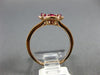 ESTATE .25CT DIAMOND & AAA RUBY 14KT ROSE GOLD 3D MILGRAIN CLOVER FLOWER RING