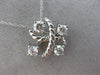 ESTATE .75CT DIAMOND 14K WHITE GOLD 3D 4 STONE CRISS CROSS LOVE FLOATING PENDANT