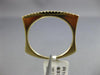 ESTATE .09CT ROUND DIAMOND 14KT YELLOW GOLD 3D CLASSIC PAVE BAR SQUARE FUN RING