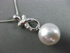 ESTATE LARGE .13CT DIAMOND & SOUTH SEA PEARL 18K WHITE GOLD 3D LOVE KNOT PENDANT