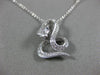 ESTATE .32CT DIAMOND & AAA SAPPHIRE 14K WHITE GOLD HAPPY SNAKE FLOATING PENDANT