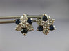 ANTIQUE .95CT DIAMOND & AAA SAPPHIRE 14KT WHITE GOLD STAR BURST EARRINGS #22485