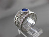 ANTIQUE WIDE 1.01CT DIAMOND & AAA SAPPHIRE 18K WHITE GOLD ETERNITY FILIGREE RING