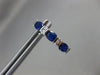 ESTATE 2.7CT DIAMOND & AAA SAPPHIRE 14K WHITE GOLD ROUND & OVAL HANGING EARRINGS