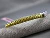 ESTATE .25CT DIAMOND 14K WHITE & YELLOW GOLD WOVEN HEART 3 STONE BANGLE BRACELET