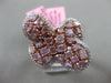 ESTATE LARGE GIA 3.37CT WHITE & PINK DIAMOND 18KT GOLD BUTTERFLY STAR HALO RING