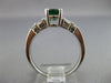 ESTATE WIDE 1.67CT DIAMOND & EMERALD 14KT WHITE GOLD 3D ENGAGEMENT RING #17814