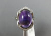 ESTATE LARGE 9.10CT DIAMOND & AAA AMETHYST 14K WHITE GOLD DOUBLE ANCHOR FUN RING