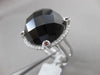 ESTATE MASSIVE 31.89CT DIAMOND & AAA SMOKY TOPAZ 14K WHITE GOLD DOME SHAPE RING