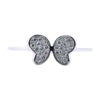 ESTATE .15CT DIAMOND 18KT WHITE GOLD 3D CLASSIC PAVE BUTTERFLY FUN LOVE RING