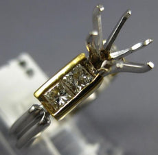 .80CT DIAMOND 14K 2 TONE GOLD ROUND & PRINCESS SEMI MOUNT ENGAGEMENT RING #21085