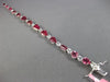 ESTATE WIDE 19.52CT AAA WHITE & PINK TOPAZ 18KT WHITE GOLD OVAL TENNIS BRACELET
