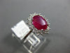 ESTATE WIDE 2.37CT DIAMOND & AAA RUBY 18KT WHITE GOLD OVAL HALO ENGAGEMENT RING