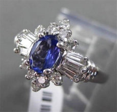 ESTATE .90CT DIAMOND & AAA TANZANITE 14KT WHITE GOLD CLUSTER COCKTAIL RING