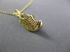 ANTIQUE 14KT YELLOW GOLD HANDCRAFTED FILIGREE ELF SHOE PENDANT & CHAIN #23499