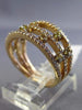 WIDE .58CT WHITE & YELLOW DIAMOND 14KT ROSE GOLD ETOILE WEDDING ANNIVERSARY RING