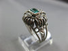 ANTIQUE .54CT DIAMOND & AAA EMERALD 14KT WHITE GOLD 3D HEART SHAPE FILIGREE RING