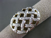 ESTATE WIDE .65CT DIAMOND 14K WHITE & YELLOW GOLD 3D WOVEN PIE OVAL ITALIAN RING