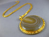 ANTIQUE EXTRA LARGE & LONG AAA BRAZILIAN AGATE 22KT YELLOW GOLD NECKLACE #26528