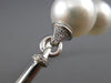 ESTATE .10CT DIAMOND & AAA SOUTH SEA PEARL 18KT WHITE GOLD LOVE BANGLE BRACELET
