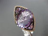 ESTATE LARGE 10.83CT DIAMOND & AAA PINK AMETHYST 14KT WHITE GOLD 3D FLOWER RING