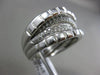 ESTATE WIDE .71CT DIAMOND 18K WHITE GOLD MULTI ROW CRISS CROSS PAVE SQUARE RING