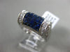 ESTATE WIDE 3.35CT DIAMOND & AAA BLUE SAPPHIRE 14KT WHITE GOLD 3D SEMI DOME RING